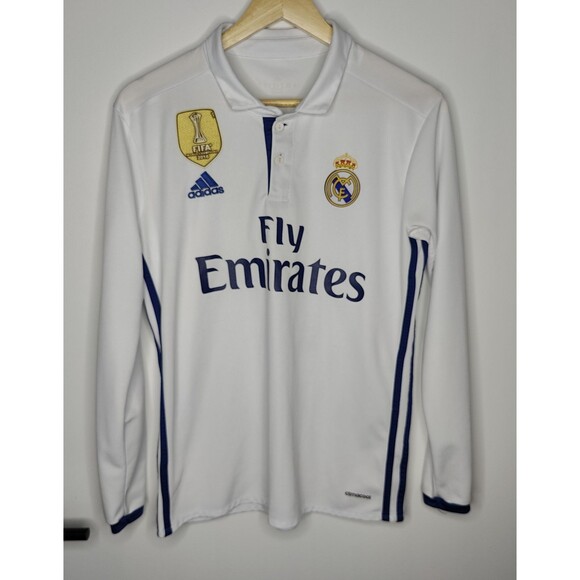 Adidas Real Madrid Bale #11 2016 Size Small Soccer Futbol Jersey Long Sleeve - Picture 2 of 9